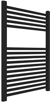 ERCOS Handtuchwärmer Bad Heizkörper Abmessungen 600x770 MM Bad Heizkörper Farbe Schwarz Matt, 1/2 Anschlüsse Geliefert mit Montage-Kit