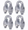 Confezione da 4 morsetti per fune metallica M12, DIN 741, morsetto in acciaio per fune metallica Ø 16 mm, sella per bullone a U (4 pezzi, M12 per Ø 16 mm)