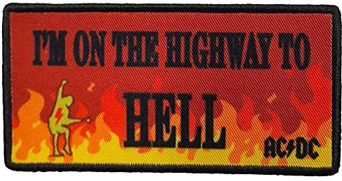 Rock Off AC/DC Standard Woven Patch: Highway To Hell Flames