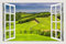 MUMUWUSG Vinyl 3D Wandaufkleber 160X120Cm Grün Wiese Bäume Landschaft Fototapeten Tapeten Wandtapete Xxl Wanddeko Design Wand Dekoration Wohnzimmer Schlafzimmer Büro Flur 3D Effekt