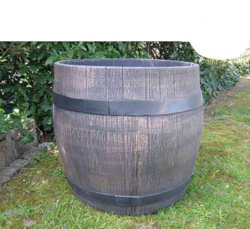 Yerd Blumentopf/Blumenkübel: Fass Barrel Gr. XXL (64cm x 60cm) Holz Optik Weinfass Barrik Style