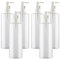 BPZXL 6 pièces 500ml Transparent flacons vides en Plastique, Flacon Vide Pompe Cosmétique Bouteilles pour Savon Gel Huile Essentielle Lotion Cosmétique
