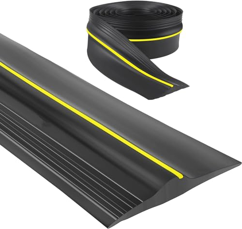 CUPCHID Guarnizione Soglia Porta Garage 3M/12MM,Barriera acqua garage Guarnizione soglia porta garage, gomma resistente alle intemperie Sostituzione sverniciante fai-da-te