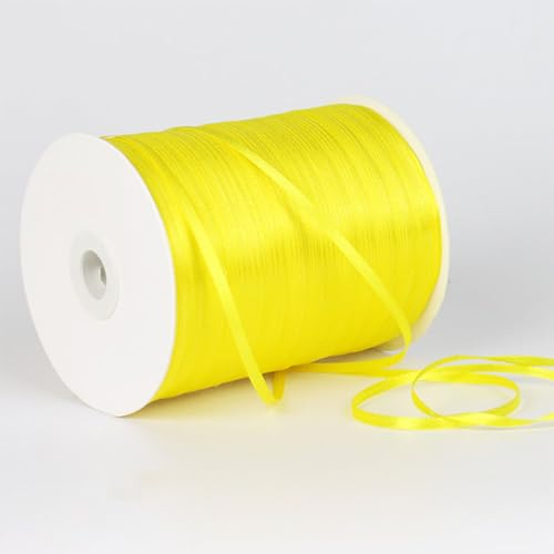 3mm Gelb Satinband,Gelb Schleifenband Dekoration Stoffbänder Bänder Geschenkband Breit Stoffband für Hochzeit -1 Rollen X 790m