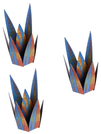 Unomor 3 Sätze -Verzierung Metallblumen-Wandkunst Zimmerpflanzen Agave Dekor Wohnkultur Eisenblume im Freien metall eisen Schmiedeeisen Skulptur Orchidee Ornamente Statue