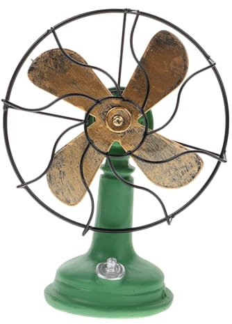MAGICLULU Décoration De Ventilateur Vintage Style Bar En Résine Pour La Maison Ventilateur Sur Pied Vintage Non Fonctionnel Décontracté En Résine Avec Poteau En Fer