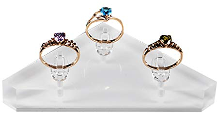 NYCEMAKEUP Fashion Clear Acrylic Jewelry Holder Crystal Square for Storage Holder Finger Clips Display Support Stand Rings Organizer Show Rack Photography Props Decorative Rings Showcase Stand