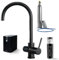 HappyFilter FizzRed Wassersprudler Wasserkocher | gekühlt | gesprudelt | kochend| 5in1 Black Wasserhahn | Kalkfilter | Wasserspender | Büro | Küche | Festwasseranschluss | 425g CO2 Adapter