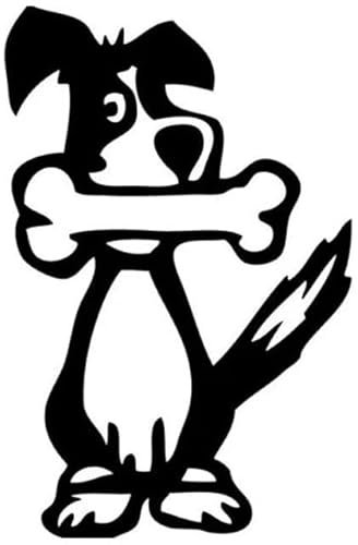 9.9x15.2CM Dog Station Behandelt Cookie Jar Vinyl Aufkleber Lustige Tier Cartoon Auto Aufkleber Schwarz/Silber Auto Stoßstange Wand Tür Motorrad Elektro-Fahrrad-Aufkleber Dekorative Aufkleber