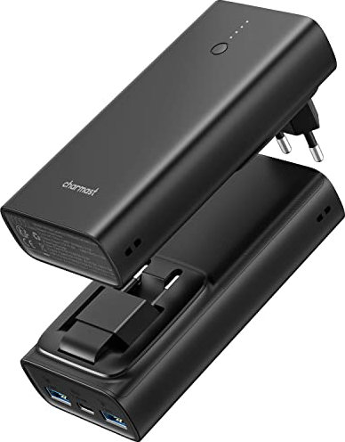 Charmast power bank 10000mAh con la presa elettrica,USB C Caricatore Portatile carica veloce 22.5W QC 3.0 & PD Powerbank con 2 Ingresso & 3 Uscita Compatibile con iPhone Samsung Huawei