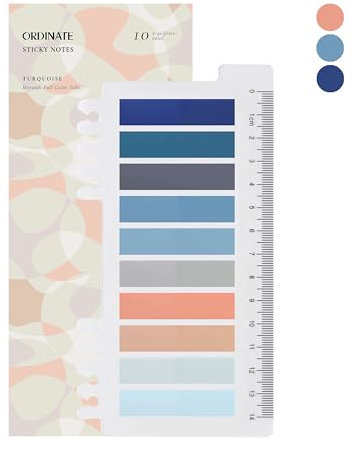 Ordinate 200 Stück Haftstreifen, Transparente Haftnotizen, sticky notes, Index Tabs klebezettel, Beschreibbare Haftmarker pastell, stationary supplies, Bücher zubehör (F-Turquoise)