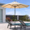 PURPLE LEAF Parasol de Jardin Exterieur 270 cm, Parasol Balcon Inclinable avec 8 Baleines et Mât Central en Aluminium Toile Protection UV pour Balcon Terrasse Patio, Kaki