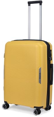 TravelZ Swinger Valise Rigide Moyenne Extensible 67cm - Valise Taille M expandeur 75 Litre avec et Serrure TSA (Jaune, 67cm)