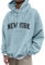 Herren Damen Hoodie Pullover Mit Kapuze Casual Brief Print Sweatshirt Männer Oversize Langarm Kapuzenpullover Locker Kapuzenpulli College Hoodie Mit Taschen & Kordel Langarmshirt (Sky Blue，M)