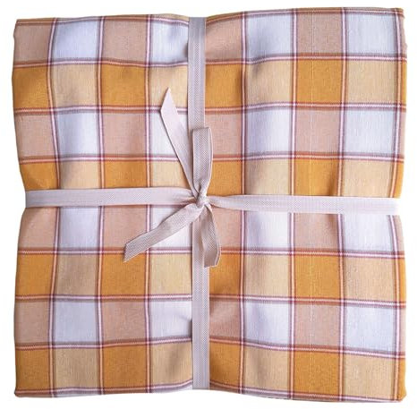 RICAMI FIORENTINI BALDI Nappe à carreaux en coton teint fil 100 %. Fabriqué en Italie (rectangulaire 140 x 180 cm - jaune)