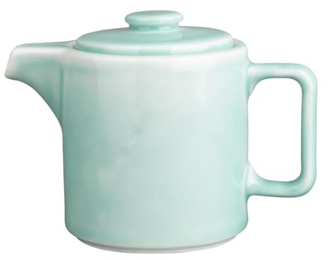 Olympia Fondant Porcelain Teapots 450ml Dishwasher Safe, Mint, 2 Pack | Traditional non-drip spout prevents spills at the table, with an easy-grip handle for effortless, safe commercial service.