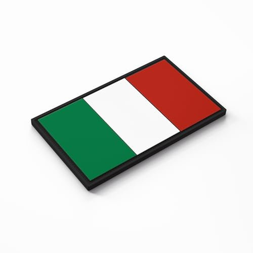 Patch Force - Italien Flagge Rubber Patch (farbig) 8 x 5 cm - Als Abzeichen für Uniformen, Schutzweste, Einsatztasche, Jacke oder Rucksack - Für Bundeswehr, Polizei und Militär