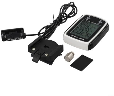Gettimore Fahrradcomputer, kabelgebundener Fahrradtacho, wasserdichter Fahrradtacho, Kilometerzähler mit LCD-Hintergrundbeleuchtung, Touchscreen, benutzerfreundliche Oberfläche (weiß)