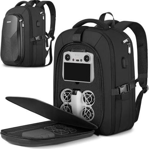 PEKREWS Neo Case, Large Capacity Neo Backpack for DJI RC 2/N3/N2 Controller, Expandable Travel Drone Bag Fits 15.6 Inch Laptop and DJI Fly More Combo, Waterproof RC 2 Carrying Case for Accessories,