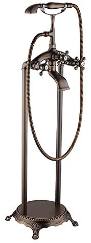 Duschmixer Bar Klassische antike antike freistehende Badewanne Wasserhahn heißer und kaltes Wasserbodenmontage Badewanne Füllstillst ui