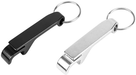 2 Pcs Mini Bottle Opener Keyring, Compact Metal Keychain Design, Convenient Pocket-Sized Keyring Bottle Opener for Home bar Pub use， Ideal for Bartenders Men and dad Christmas Gifts