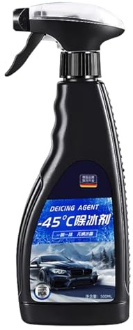 Fensterenteiser-Spray, 500 ml, schnell wirkender Eisentferner und schmelzende Abtauflüssigkeit für Windschutzscheibe und Fenster, schneller Autoreiniger zur Frost- und Eisentfernung bei kaltem Wetter
