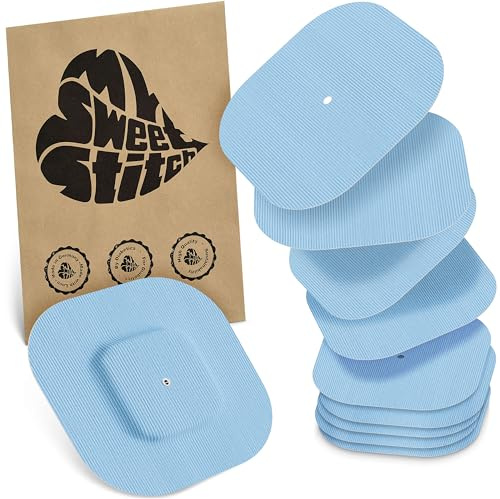 MySweetStitch – 10–25× Cerotto Simplera quadrato, overpatch 70 mm, delicato sulla pelle, impermeabile e traspirante (Azzurro ghiaccio, 10)