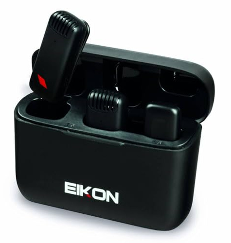 eikon Twinstream – Microfono Wireless Doppio a Clip per Smartphone (USB-C e Lightning) – Audio Professionale Omnidirezionale, Plug & Play, 20 m di Portata, per Streaming, Vlog e Interviste