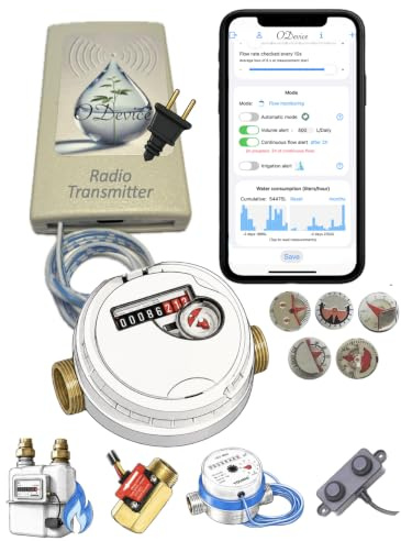 Kits Connectés pour Compteurs Eau Impulsion Débitmètre WiFi Lora – Odevice – Télérelève Surveillance – Alertes Fuites Volume Niveau Cuve – Arrosage, Mesure Distance et Détection, Piscine