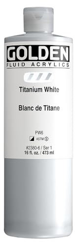Or 0002380-6 16 oz - 473 ml - Fluide Peinture acrylique Peinture de couleur bouteille - blanc de titane
