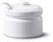 WM Bartleet & Sons 1750 Pot en porcelaine avec couvercle et cuillère, Porcelaine, blanc, 10 cm