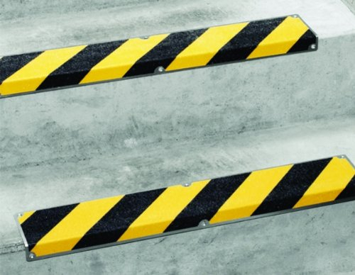 LEMAX® Antirutsch Treppenkantenprofil, Safety-Stair, schwarz/gelb, Edelstahl, R13 1000x110mm