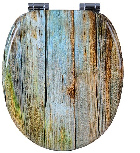 WOLTU Abattant WC Couvercle WC en bois MDF Soft Close avec Frein de Chute pour Couvette en O Siège de Toilette Antibactérien Charnières Zinguées et Inoxyables Ajustables, Montage par-dessous