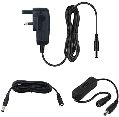 myVolts 9V power supply adaptor compatible with PURE Evoke-3 DAB Radio - UK plug - with Extension and Inline Switch