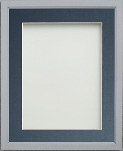 Frame Company Drayton Range 12x10-inch Grey Picture Photo Frame with Blue Mount For Image Size 9x7-inch