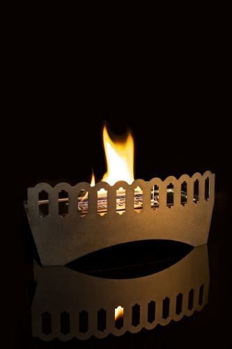 Tenderflame TE180/C, Kaminofeneinsatz aus Edelstahl, 1.100 ml Tank, ca. 3 Stunden Brenndauer, Geruchslos Schwarz