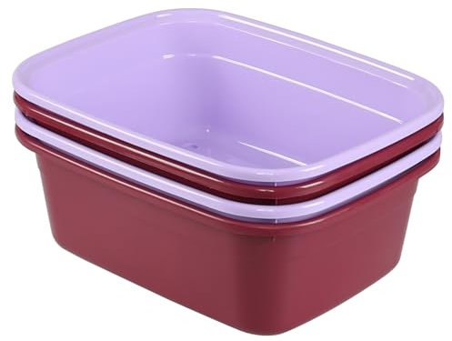 Saedy 14 QT Plastic Dish Pan, Pack of 4