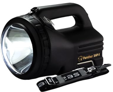 NightSearcher Panther XHP-X 1800 Lumen Rechargeable Professional LED Searchlight, Long 1000M Beam, Waterproof
