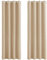 PONY DANCE Thermogardinen Hitzeschutz Wohnzimmer Gardinen Beige Blickdicht Ösenschal 2er Set H 200 x B 140 cm Wärmeisolierende Vorhänge Verdunkelung, Biscotti Beige