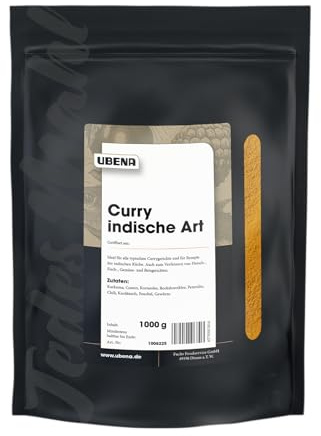 Ubena Foodservice Gewürze - Gewürze - Curry indische Art, Im wiederverschließbaren Vorratsbeutel, 1 kg im Beutel