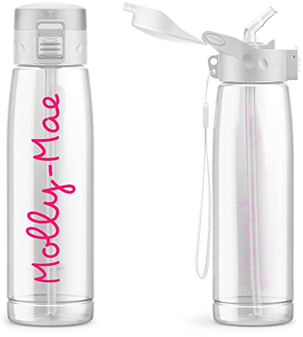 Purple Print House Bottle For Water Summer Holiday Custom Personalised Water Bottles Adults Matching Love Drinking Eco Friendly Desert Island Drink Bottle Hot Cold 660ml (Clear/White, 660 ml)