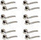 Golden Grace GG606SSK Indiana Style Door Handles Lever Latch On Round Rose in Duo Chrome Finish - 6 Pairs