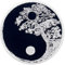 Patch brodé en Forme de Arbre Bouddhiste Zen Yin Yang, à Coudre ou à Coller avec Fer à Repasser