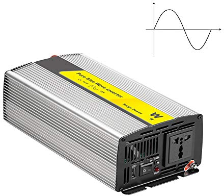 SSCYHT Reiner Sinus-Wechselrichter, DC 12V / 24V Zu AC 110V / 220V Autostecker Wechselrichteradapter Stromrichter Mit USB-Ladeanschlüssen Und AC-Steckdosen Autoladegerät,500w,DC 12V