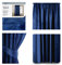 AmeliaHome Set Vorhang H 245 x B 140 cm mit Raffhalter 54 x 10 cm Velvet Optik Indigo 1 St. Kräuselband Wellenband Samt Halbverdunkelungsvorhang Fensterdekoration Dekoschal Dekorvorhang
