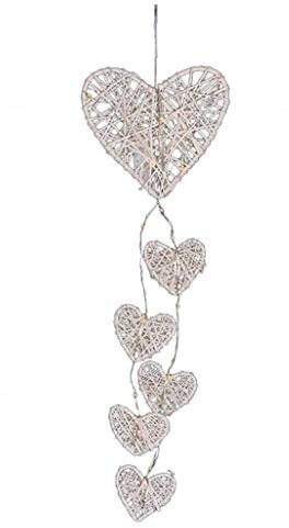 Wall Hanging Wicker Hearts Led String Lights Battery Operated Rattan Decal Painting Supplies