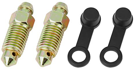 F FIERCE CYCLE 2Pcs M10x1.25mm Banjo Boulon Vis de Purge Frein avec Capuche pour Motocyclette