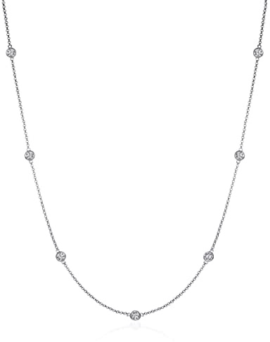 namana Collier Sautoir pour Femme, Collier Chaine de Différentes Longueur serti de Pierres en Zirconia, Colliers Sautoir pour Femme et Adolescentes, Collier Femme avec Pochette Bijoux