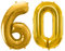 Luftballon 60. Geburtstag Ballon 60 Gold Folienballon 60 XXL Größe 86cm-100cm goldener Dekoballon 60 Geburtstag Deko Jubiläum 60 Jahre Folienluftballon Zahl 60 Gold