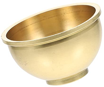 Copper Offering Bowl - Buddhist Water Cup for Holy Water, Incense & Ritual Smudging Supplies